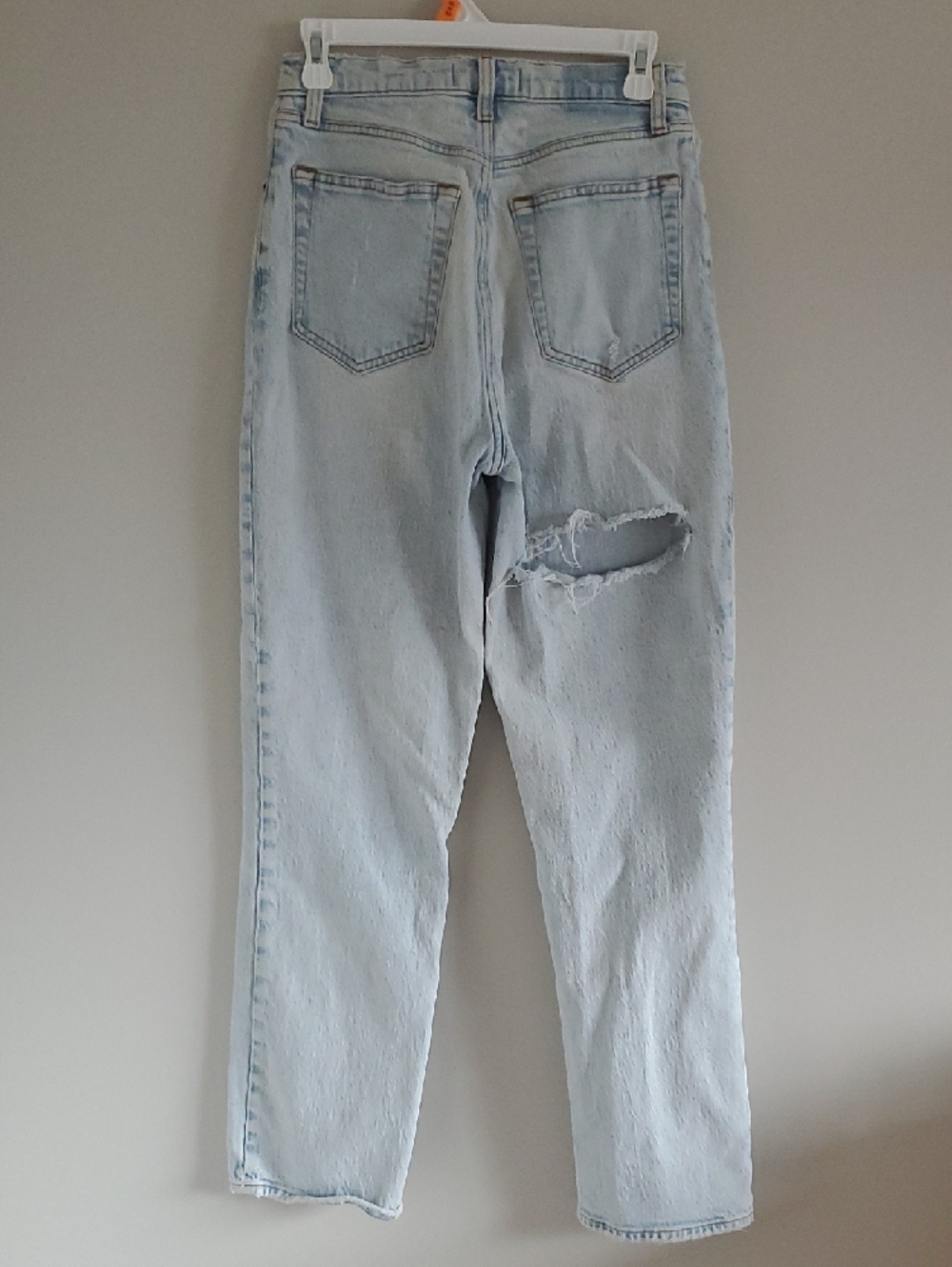 Abercrombie & Fitch Light Blue Ripped 90's Straight Leg Ultra High Rise Jeans 6